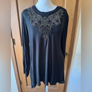 Reba Asymmetrical top with Beaded Detail